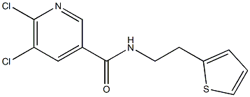 5,6-dichloro-N-[2-(thiophen-2-yl)ethyl]pyridine-3-carboxamide 结构式