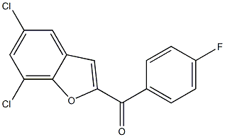 5,7-dichloro-2-[(4-fluorophenyl)carbonyl]-1-benzofuran 结构式