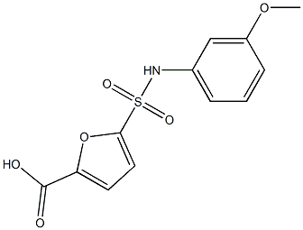 5-[(3-methoxyphenyl)sulfamoyl]furan-2-carboxylic acid 结构式
