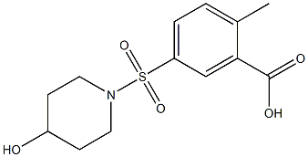 5-[(4-hydroxypiperidine-1-)sulfonyl]-2-methylbenzoic acid 结构式