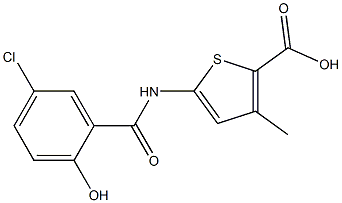 5-[(5-chloro-2-hydroxybenzene)amido]-3-methylthiophene-2-carboxylic acid 结构式
