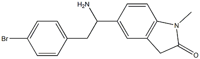 5-[1-amino-2-(4-bromophenyl)ethyl]-1-methyl-2,3-dihydro-1H-indol-2-one 结构式