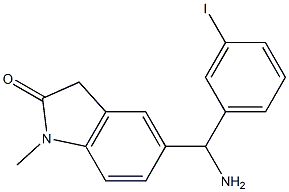 5-[amino(3-iodophenyl)methyl]-1-methyl-2,3-dihydro-1H-indol-2-one 结构式