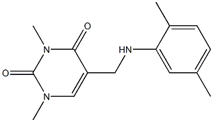 5-{[(2,5-dimethylphenyl)amino]methyl}-1,3-dimethyl-1,2,3,4-tetrahydropyrimidine-2,4-dione 结构式
