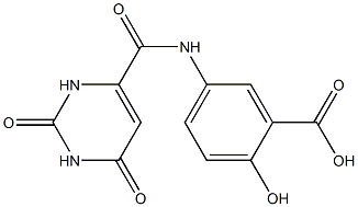 5-{[(2,6-dioxo-1,2,3,6-tetrahydropyrimidin-4-yl)carbonyl]amino}-2-hydroxybenzoic acid 结构式