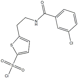 5-{2-[(3-chlorophenyl)formamido]ethyl}thiophene-2-sulfonyl chloride 结构式