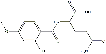 5-amino-2-[(2-hydroxy-4-methoxybenzoyl)amino]-5-oxopentanoic acid 结构式