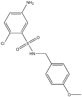 5-amino-2-chloro-N-[(4-methoxyphenyl)methyl]benzene-1-sulfonamide 结构式