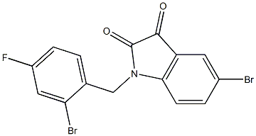 5-bromo-1-[(2-bromo-4-fluorophenyl)methyl]-2,3-dihydro-1H-indole-2,3-dione 结构式