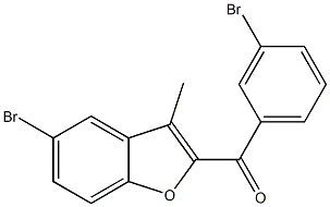 5-bromo-2-[(3-bromophenyl)carbonyl]-3-methyl-1-benzofuran 结构式