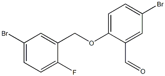 5-bromo-2-[(5-bromo-2-fluorophenyl)methoxy]benzaldehyde 结构式