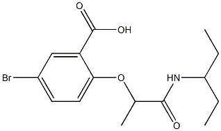 5-bromo-2-[1-(pentan-3-ylcarbamoyl)ethoxy]benzoic acid 结构式