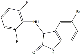 5-bromo-3-[(2,6-difluorophenyl)amino]-2,3-dihydro-1H-indol-2-one 结构式
