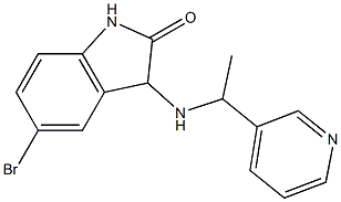 5-bromo-3-{[1-(pyridin-3-yl)ethyl]amino}-2,3-dihydro-1H-indol-2-one 结构式