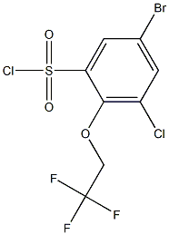 5-bromo-3-chloro-2-(2,2,2-trifluoroethoxy)benzene-1-sulfonyl chloride 结构式