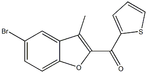 5-bromo-3-methyl-2-(thiophen-2-ylcarbonyl)-1-benzofuran 结构式