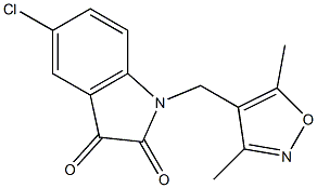 5-chloro-1-[(3,5-dimethyl-1,2-oxazol-4-yl)methyl]-2,3-dihydro-1H-indole-2,3-dione 结构式