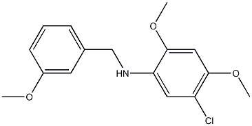 5-chloro-2,4-dimethoxy-N-[(3-methoxyphenyl)methyl]aniline 结构式