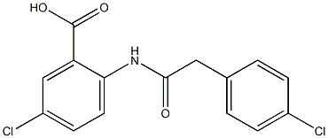 5-chloro-2-[2-(4-chlorophenyl)acetamido]benzoic acid 结构式