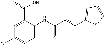 5-chloro-2-[3-(thiophen-2-yl)prop-2-enamido]benzoic acid 结构式