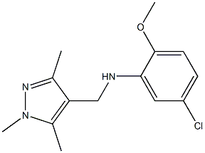 5-chloro-2-methoxy-N-[(1,3,5-trimethyl-1H-pyrazol-4-yl)methyl]aniline 结构式