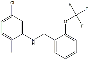 5-chloro-2-methyl-N-{[2-(trifluoromethoxy)phenyl]methyl}aniline 结构式