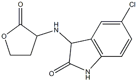 5-chloro-3-[(2-oxooxolan-3-yl)amino]-2,3-dihydro-1H-indol-2-one 结构式