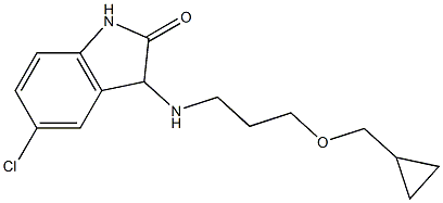 5-chloro-3-{[3-(cyclopropylmethoxy)propyl]amino}-2,3-dihydro-1H-indol-2-one 结构式