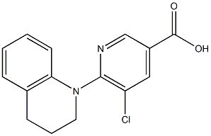 5-chloro-6-(1,2,3,4-tetrahydroquinolin-1-yl)pyridine-3-carboxylic acid 结构式