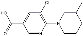 5-chloro-6-(3-methylpiperidin-1-yl)pyridine-3-carboxylic acid 结构式