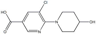 5-chloro-6-(4-hydroxypiperidin-1-yl)pyridine-3-carboxylic acid 结构式