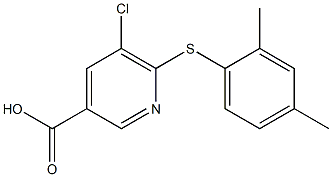 5-chloro-6-[(2,4-dimethylphenyl)sulfanyl]pyridine-3-carboxylic acid 结构式