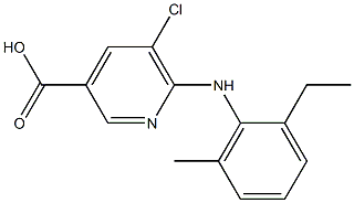 5-chloro-6-[(2-ethyl-6-methylphenyl)amino]pyridine-3-carboxylic acid 结构式