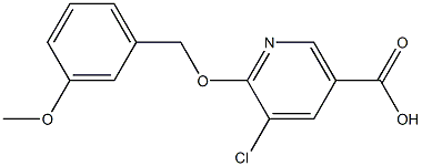 5-chloro-6-[(3-methoxybenzyl)oxy]nicotinic acid 结构式