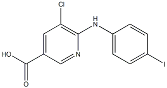 5-chloro-6-[(4-iodophenyl)amino]pyridine-3-carboxylic acid 结构式