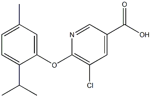 5-chloro-6-[5-methyl-2-(propan-2-yl)phenoxy]pyridine-3-carboxylic acid 结构式