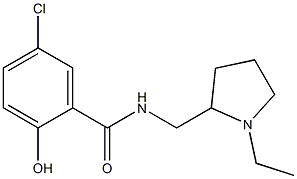 5-chloro-N-[(1-ethylpyrrolidin-2-yl)methyl]-2-hydroxybenzamide 结构式
