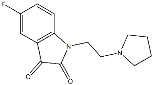 5-fluoro-1-[2-(pyrrolidin-1-yl)ethyl]-2,3-dihydro-1H-indole-2,3-dione 结构式