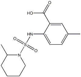 5-methyl-2-{[(2-methylpiperidine-1-)sulfonyl]amino}benzoic acid 结构式