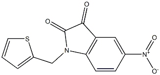 5-nitro-1-(thiophen-2-ylmethyl)-2,3-dihydro-1H-indole-2,3-dione 结构式