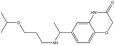 6-(1-{[3-(propan-2-yloxy)propyl]amino}ethyl)-3,4-dihydro-2H-1,4-benzoxazin-3-one 结构式