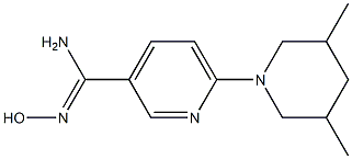 6-(3,5-dimethylpiperidin-1-yl)-N'-hydroxypyridine-3-carboximidamide 结构式