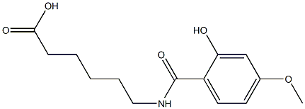 6-[(2-hydroxy-4-methoxybenzoyl)amino]hexanoic acid 结构式