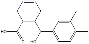 6-[(3,4-dimethylphenyl)(hydroxy)methyl]cyclohex-3-ene-1-carboxylic acid 结构式