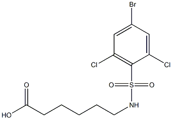 6-[(4-bromo-2,6-dichlorobenzene)sulfonamido]hexanoic acid 结构式