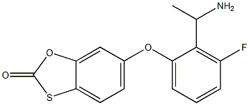 6-[2-(1-aminoethyl)-3-fluorophenoxy]-2H-1,3-benzoxathiol-2-one 结构式