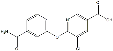 6-[3-(aminocarbonyl)phenoxy]-5-chloronicotinic acid 结构式