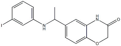 6-{1-[(3-iodophenyl)amino]ethyl}-3,4-dihydro-2H-1,4-benzoxazin-3-one 结构式