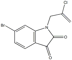 6-bromo-1-(2-chloroprop-2-en-1-yl)-2,3-dihydro-1H-indole-2,3-dione 结构式