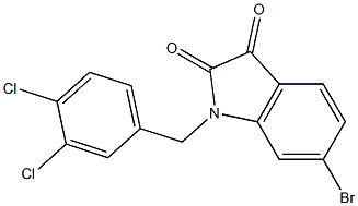 6-bromo-1-[(3,4-dichlorophenyl)methyl]-2,3-dihydro-1H-indole-2,3-dione 结构式